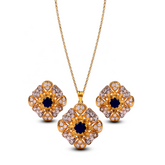 Golden Sapphire Zircon Pendant Set